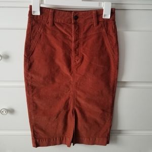 Free People Orange Corduroy skirt
